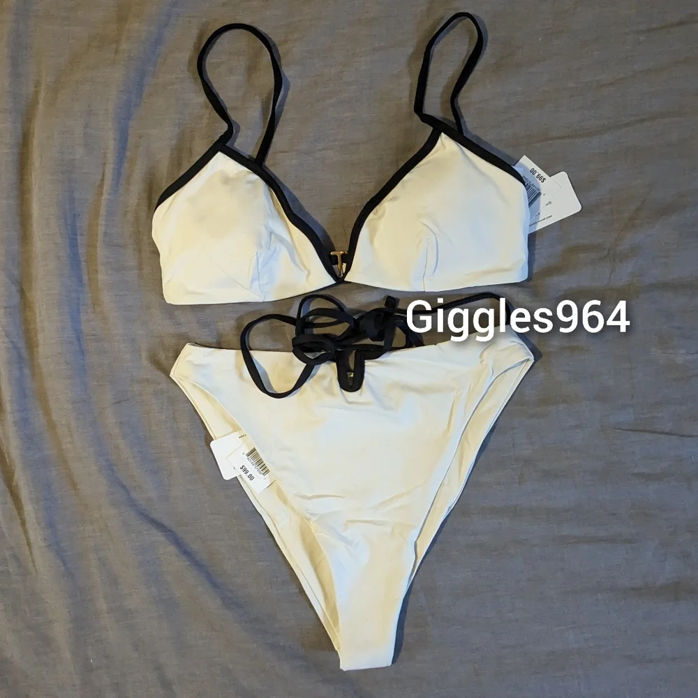 L*Space Helena Joy Bikini Set Cream Black